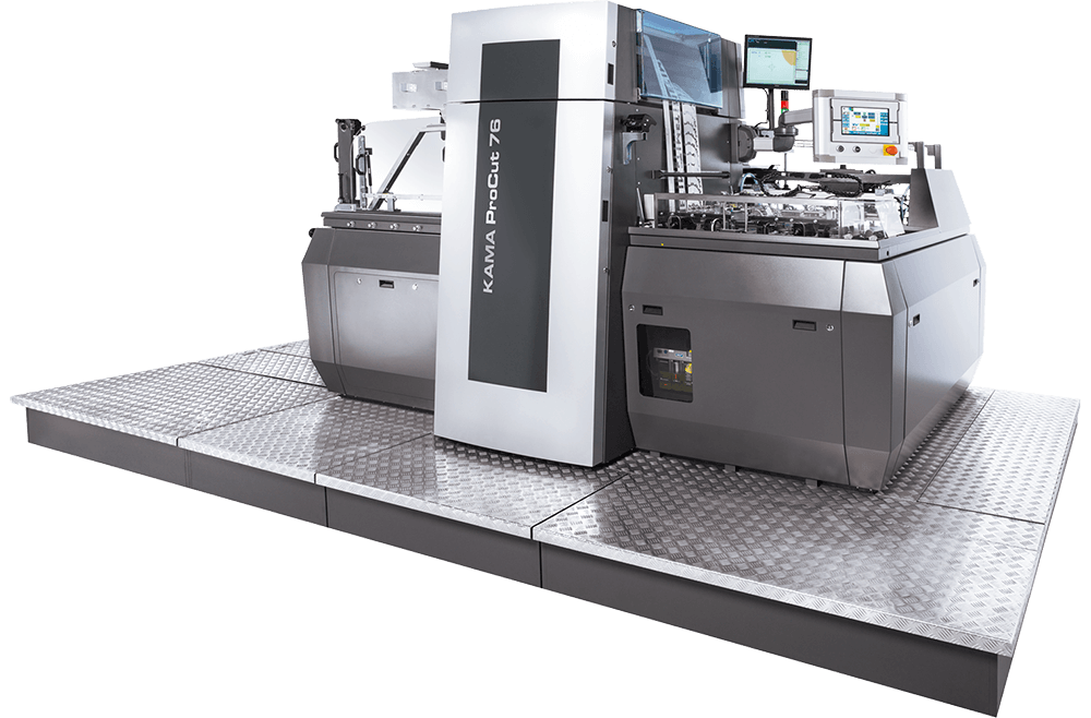 vue complète de la machine de la presse de découpe et de gaufrage à chaud KAMA ProCut 76 Foil